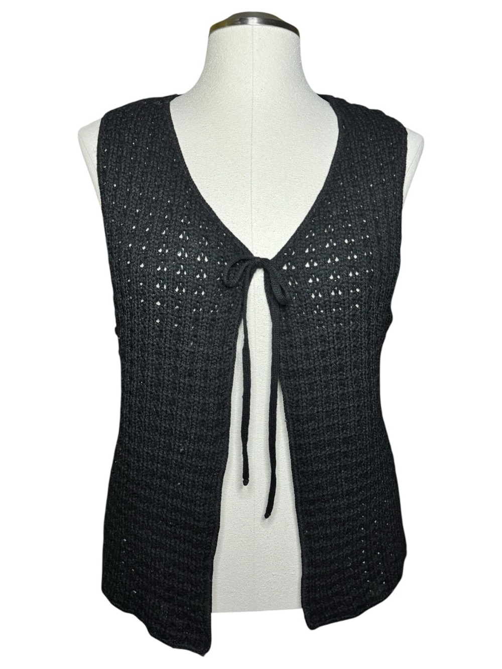 Bobbie Brooks Open Front Knit Vintage Wool Vest